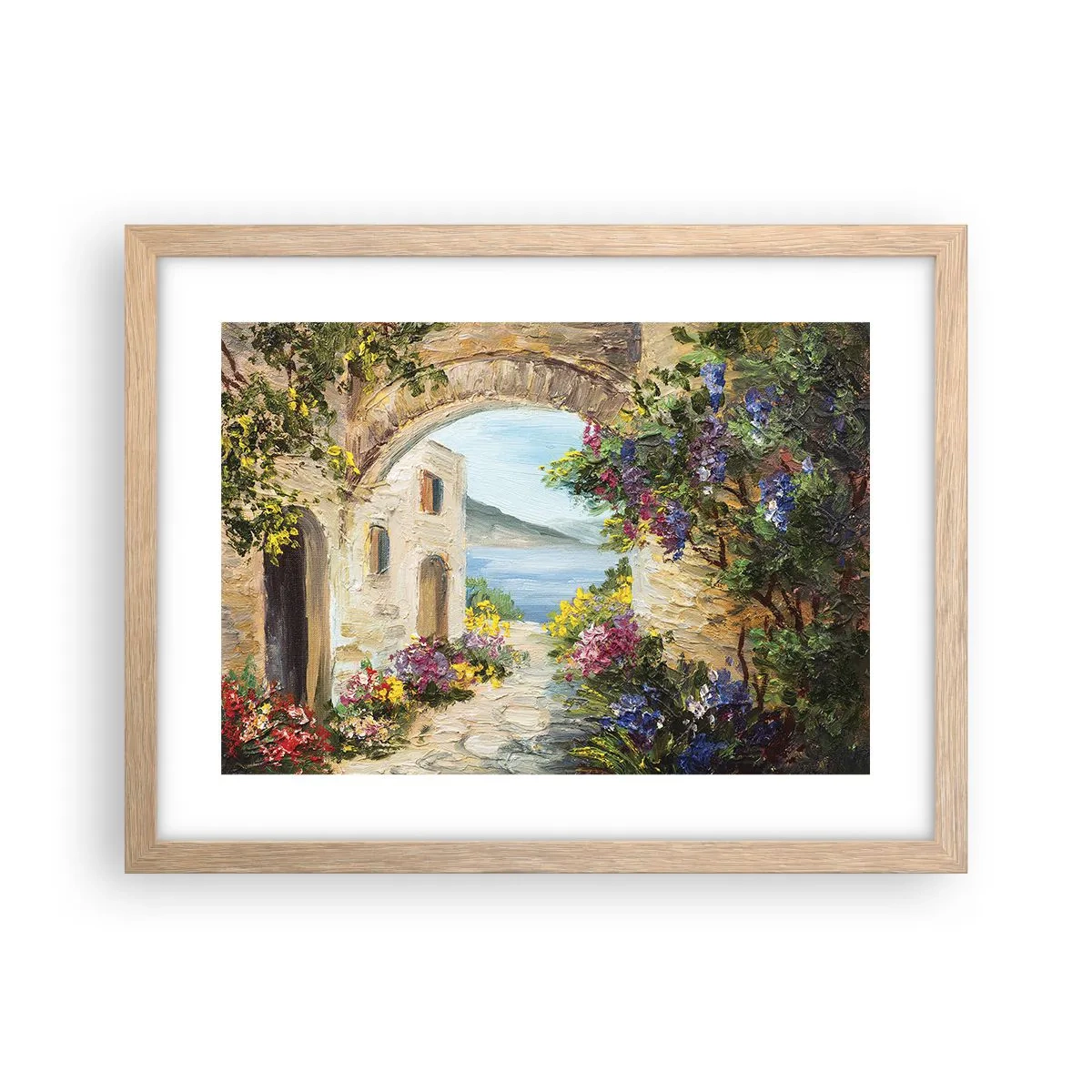 Poster in light oak frame - Charm of a Sea Province - 40x30 cm