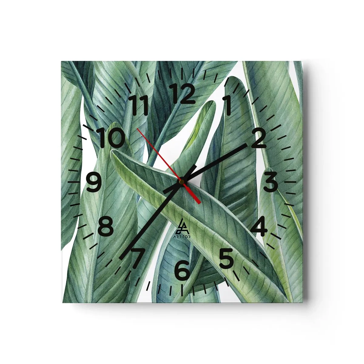 Wall clock - Clock on glass - Only Green Itself - 30x30 cm