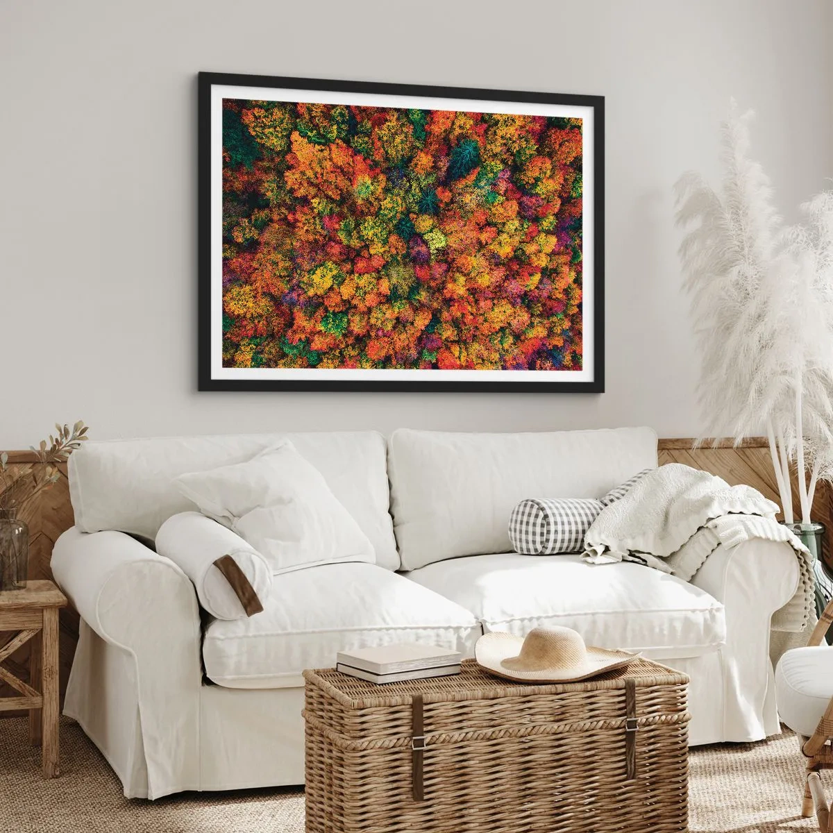 Poster in black frame - Bouquet of Autumn Flowers - 91x61 cm