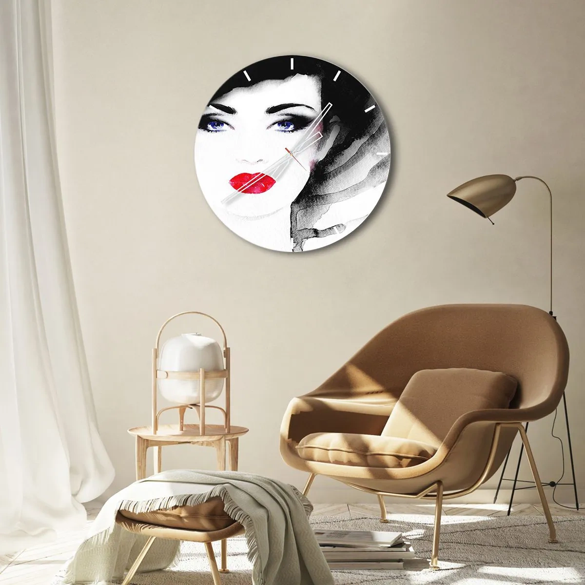 Wall clock - Clock on glass - Rejects and Attracts - 30x30 cm