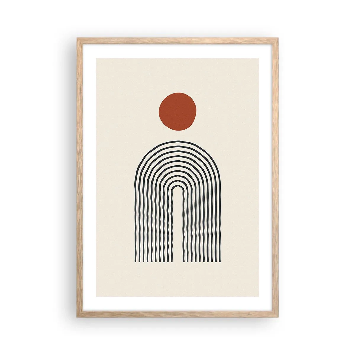 Poster in light oak frame - Magnetism of Shapes and Colours - 50x70 cm