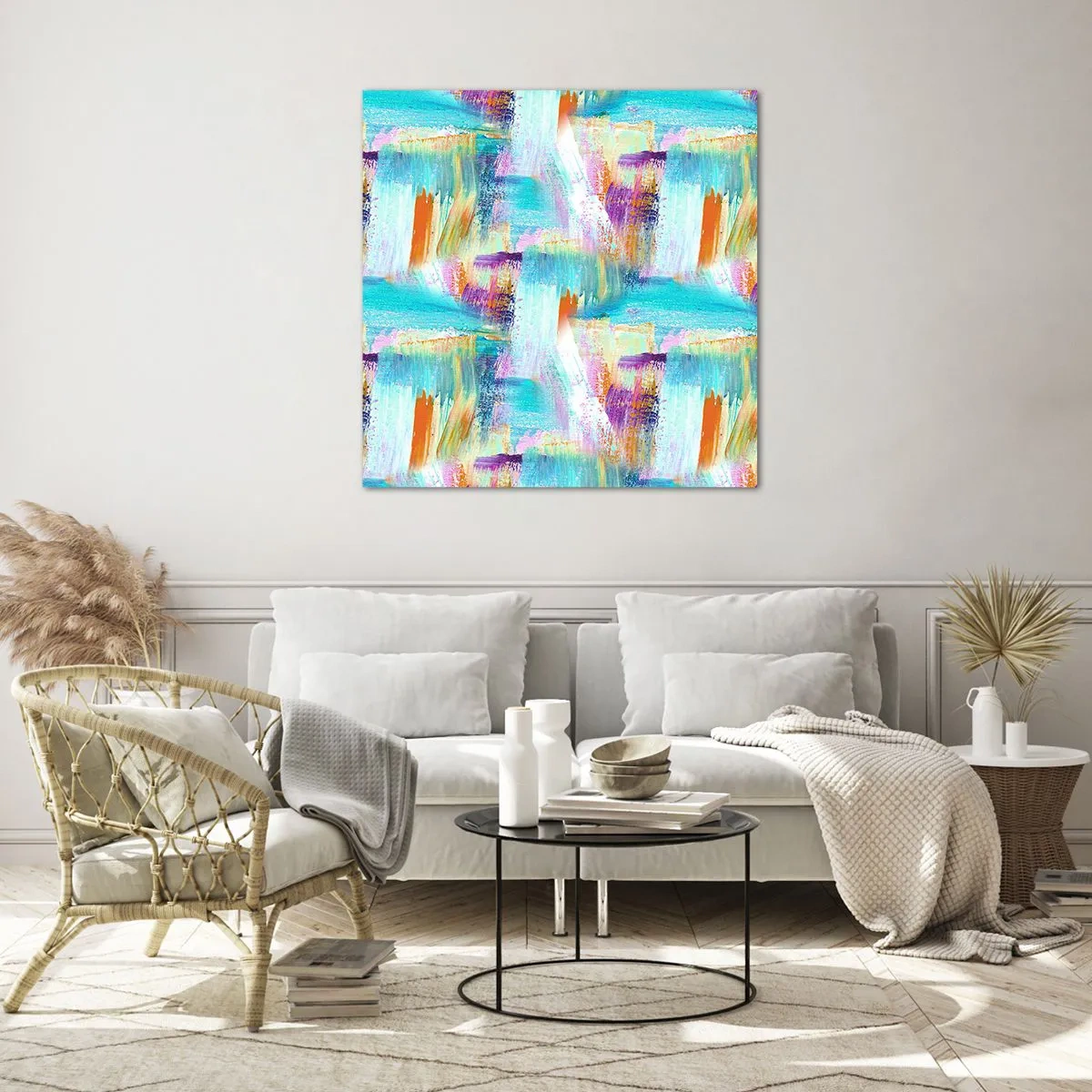 Glass picture - Cheerfully Interwoven - 60x60 cm