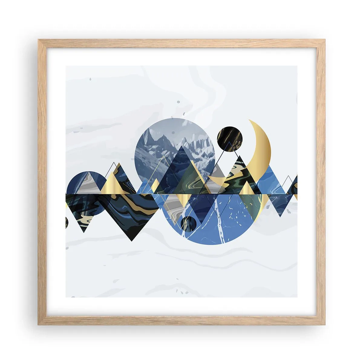 Poster in light oak frame - Geometrical Landscape - 50x50 cm