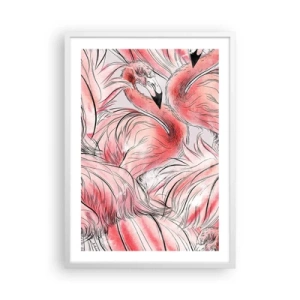 Poster in white frmae - Bird Corps de Ballet - 50x70 cm