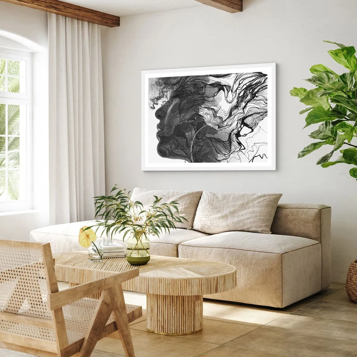 Poster in white frmae - Wrapped up in Dreams - 70x50 cm
