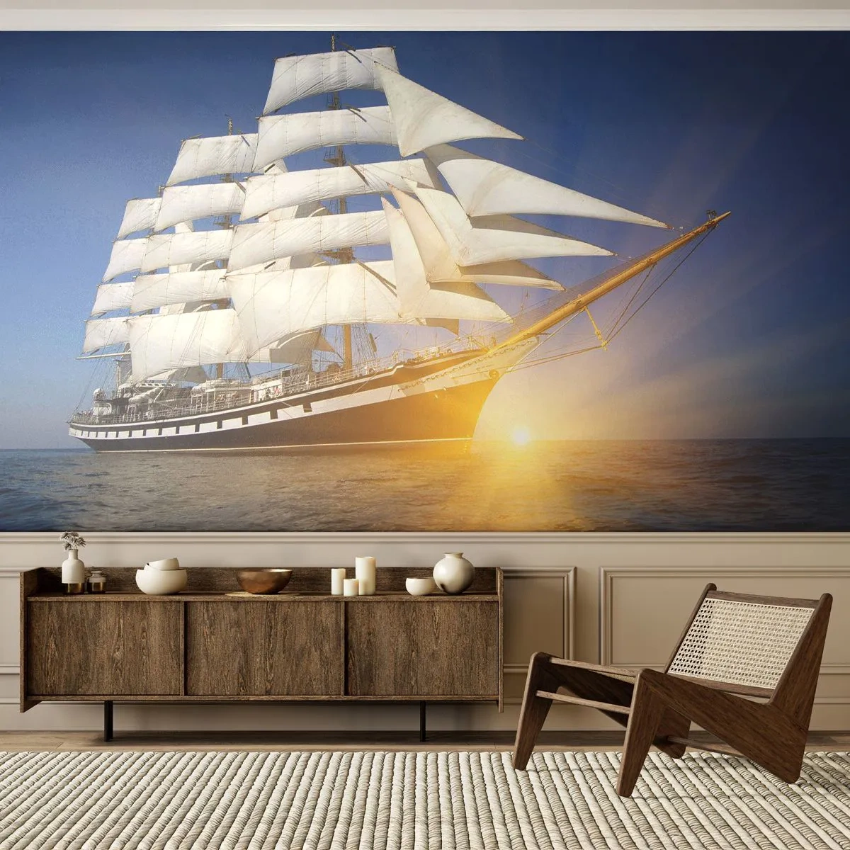 Photo Wallpaper Premium Canvas - Their Time Will Never Pass - Sea, Sailing ship, Ship - 450x315 cm