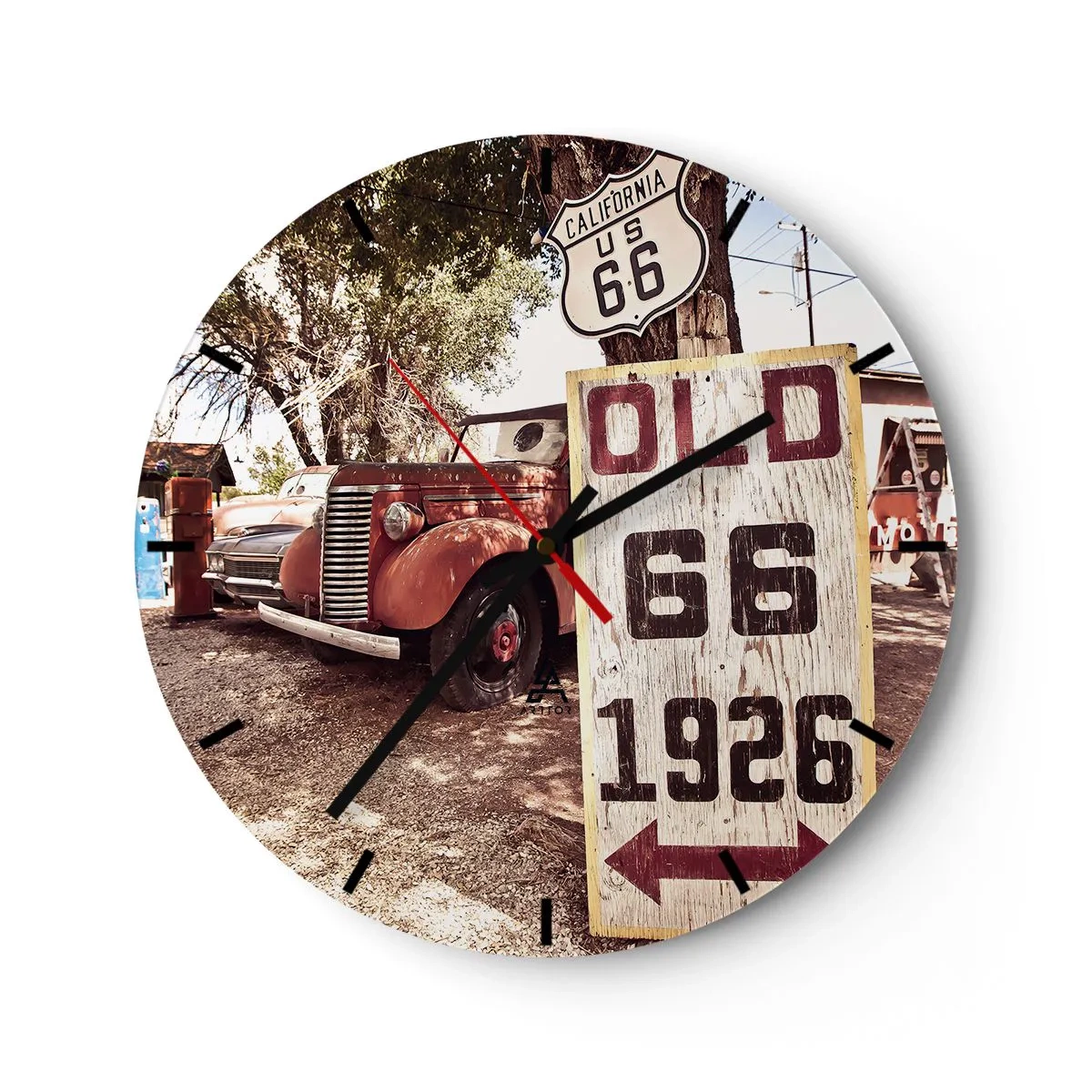 Wall clock - Clock on glass - Legend of an American Province - 40x40 cm