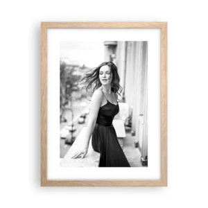 Poster in light oak frame - Certainly a Parisian  - 30x40 cm