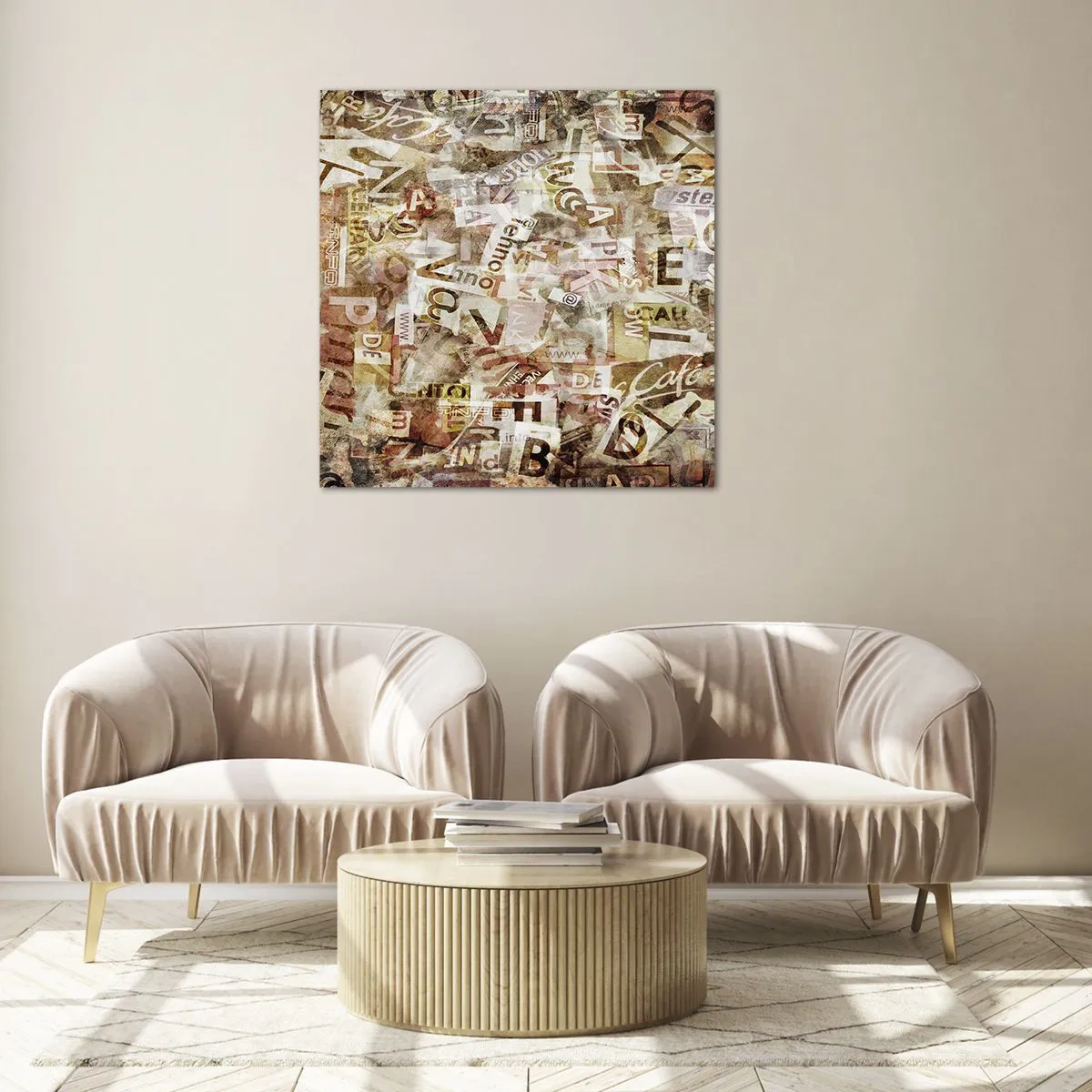 Glass picture - Jumbled up Words - 70x70 cm