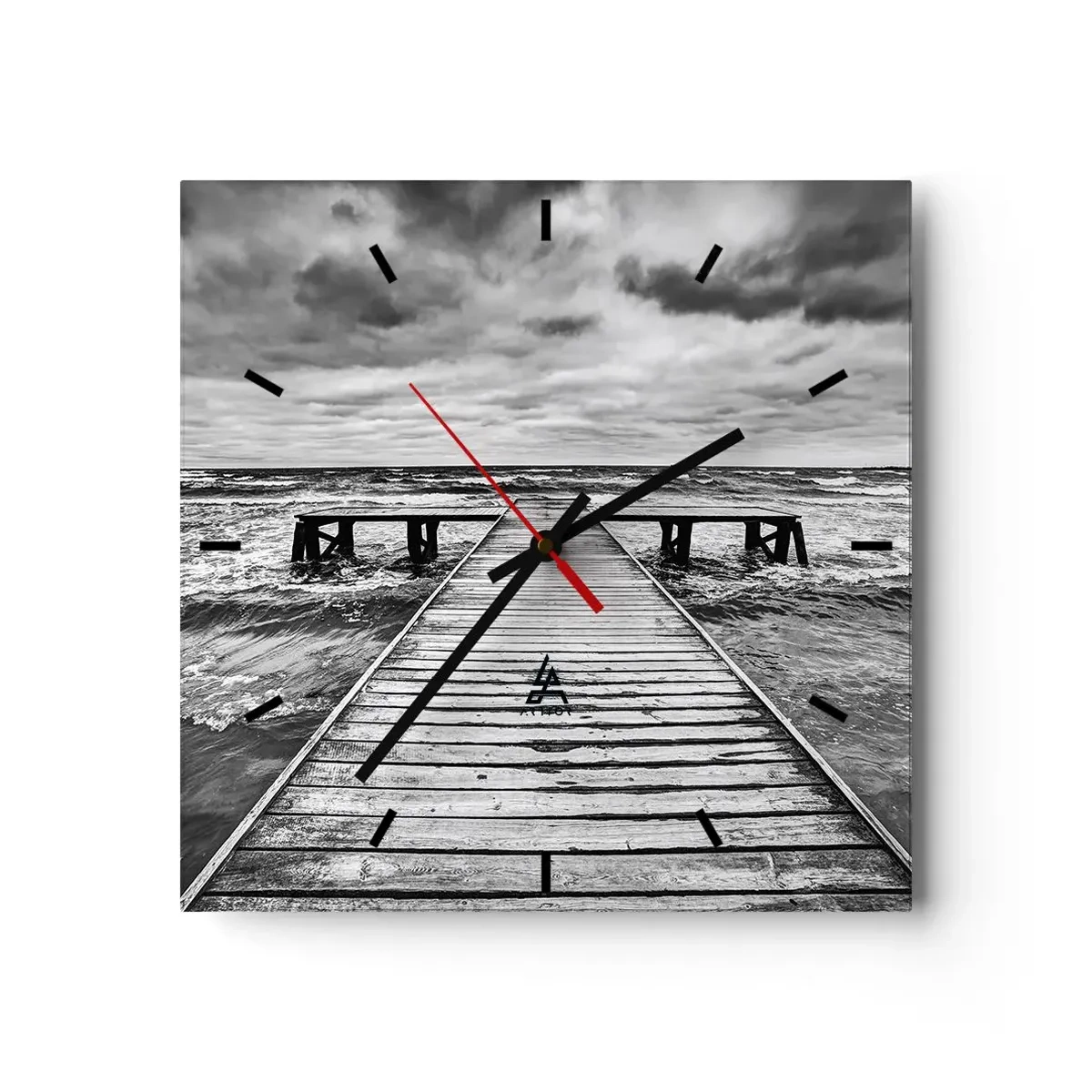 Wall clock - Clock on glass - Waiting for the Wind to Blow away - 40x40 cm