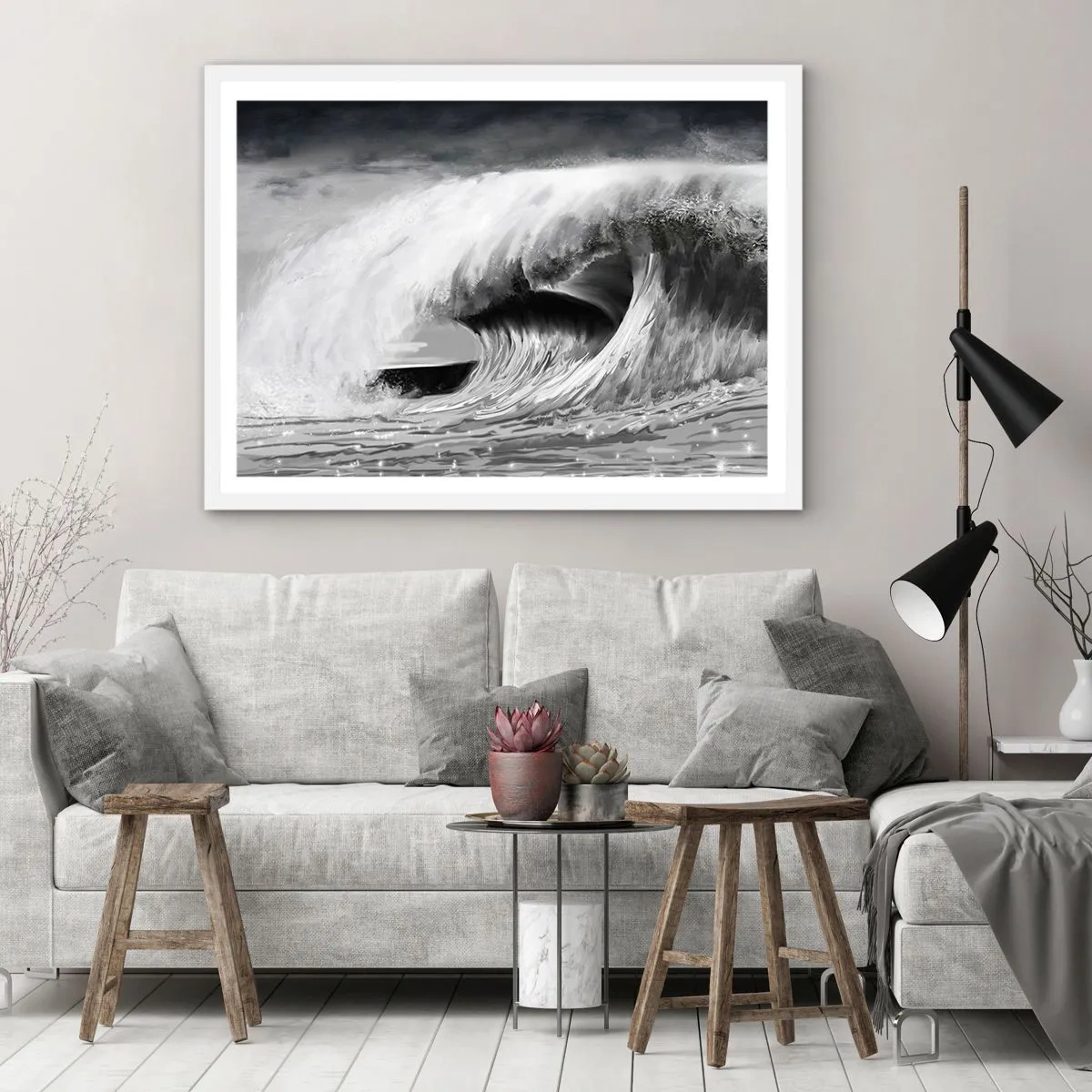 Poster in white frmae - Wrath of the Ocean - 91x61 cm