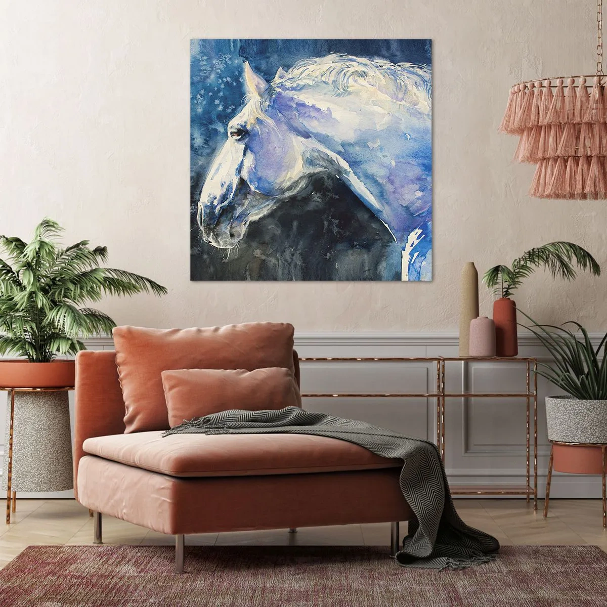 Canvas picture - Portrait in Blue Light - 40x40 cm