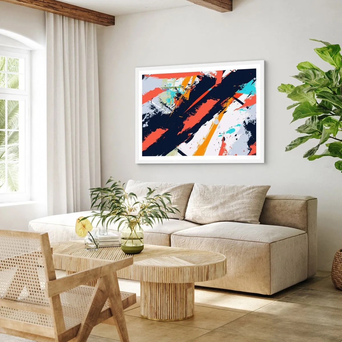 Poster in white frmae - Dynamic Composition - 40x30 cm