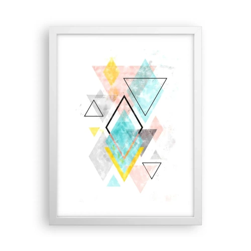 Poster in white frmae - Geometric Play - 30x40 cm