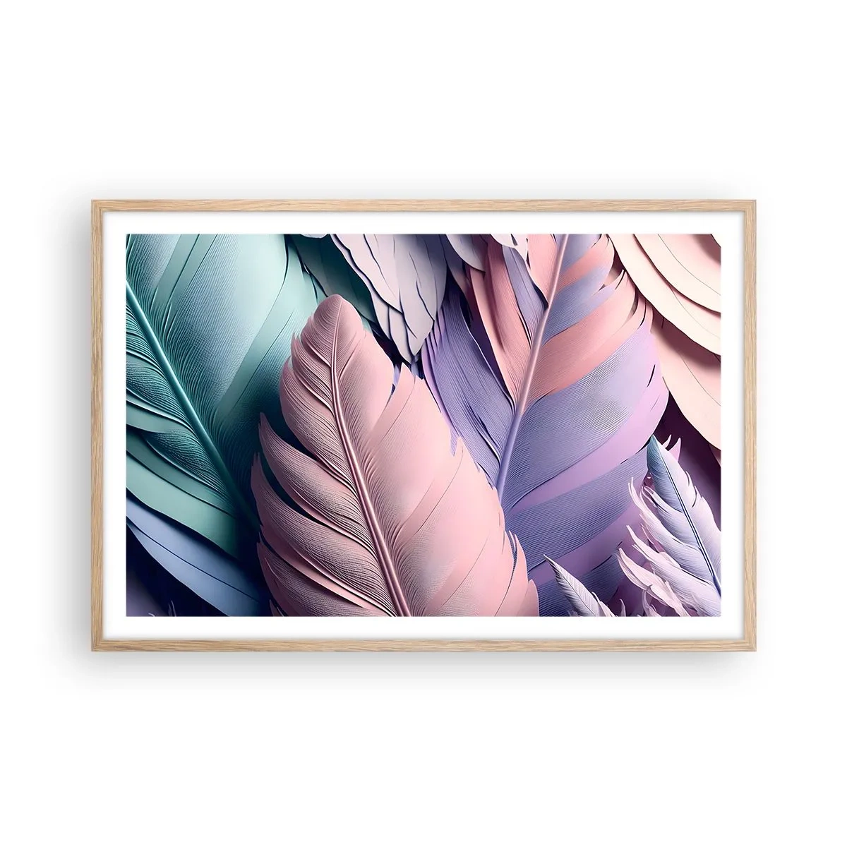 Poster in light oak frame - Birdie Chic - 91x61 cm
