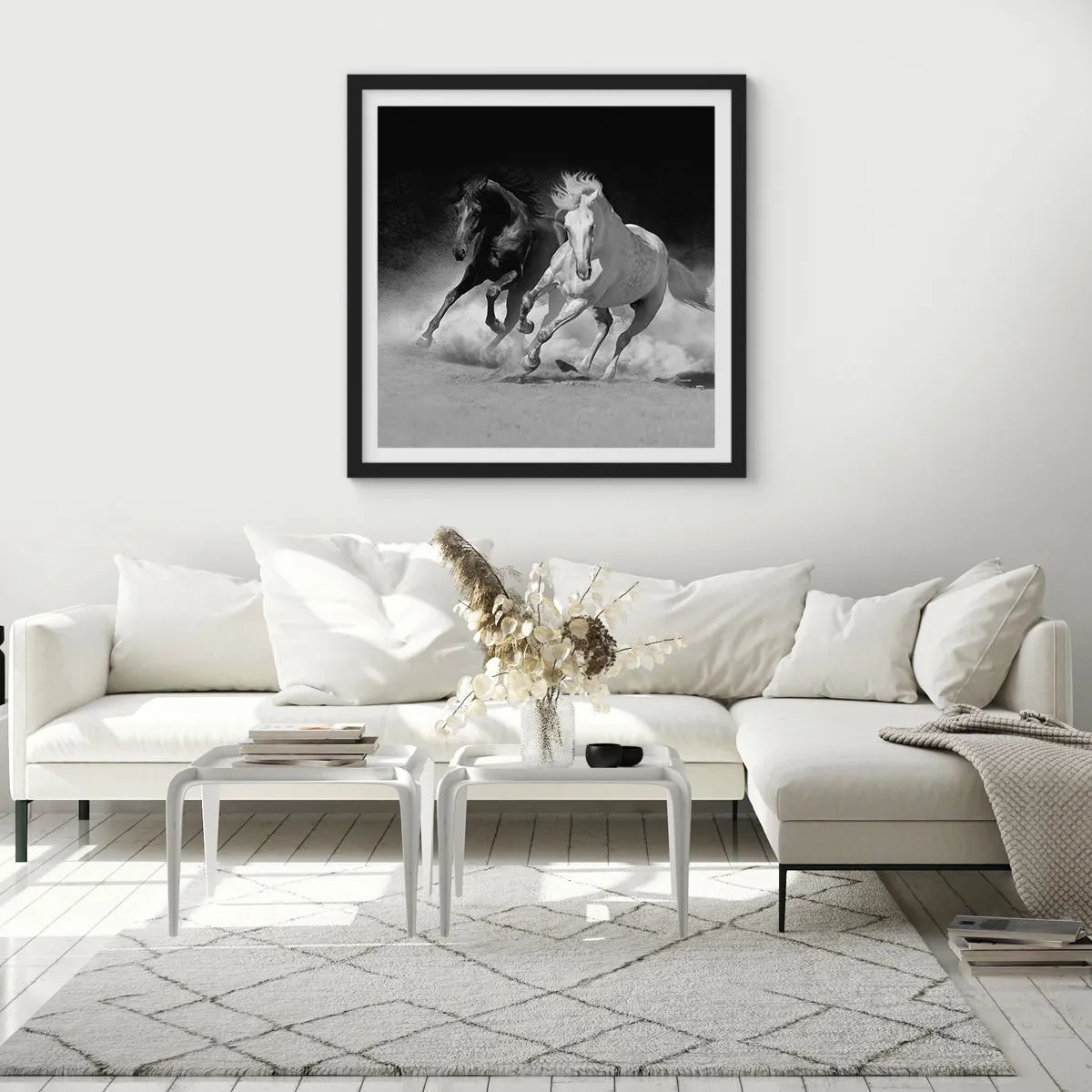 Poster in black frame - Gallop of Freedom - 60x60 cm