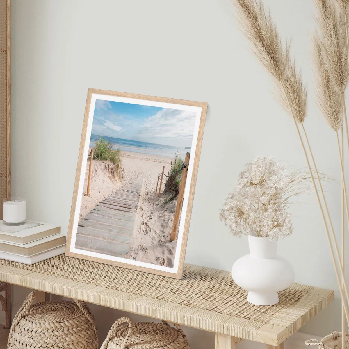 Poster in light oak frame - Until the Horizon - 30x40 cm