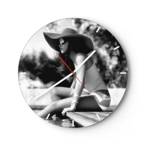 Wall clock - Clock on glass - Summer Dream - 40x40 cm
