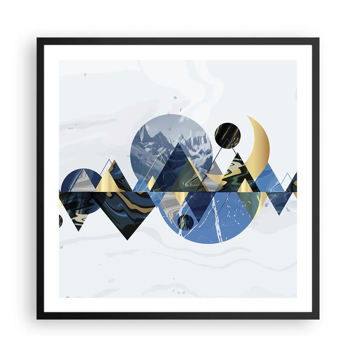 Poster in black frame - Geometrical Landscape - 60x60 cm