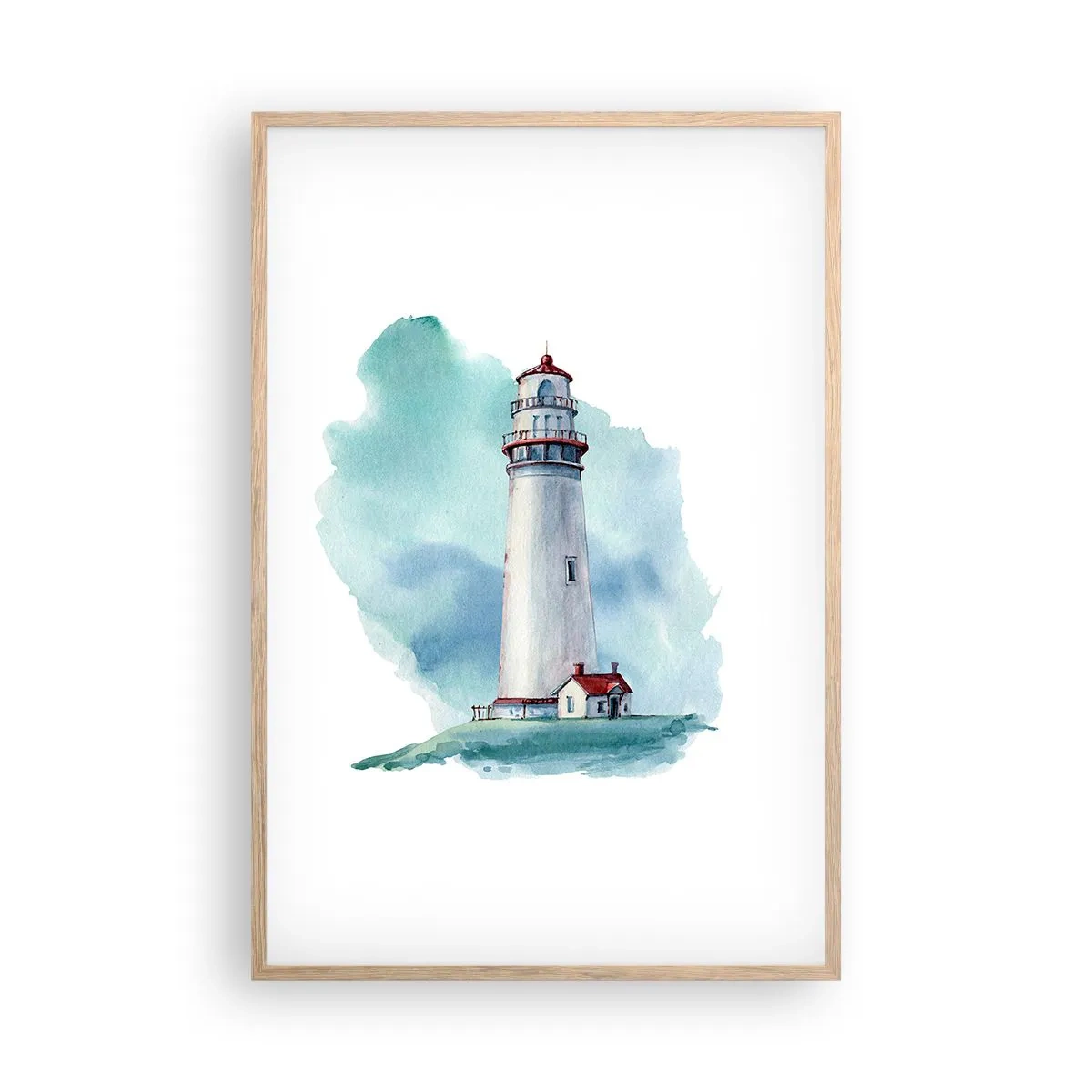 Poster in light oak frame - Gentle Sister of Blue - 61x91 cm