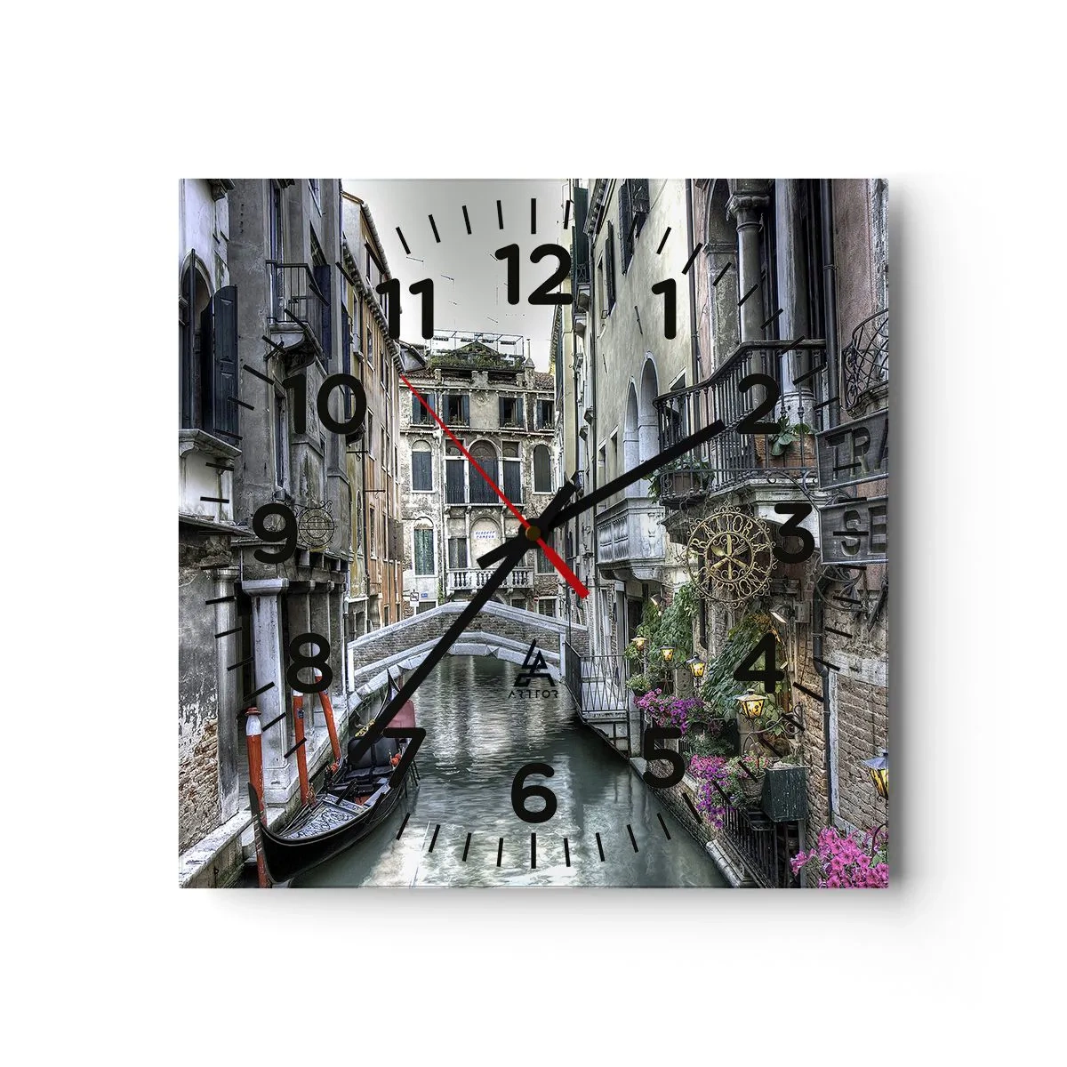 Wall clock - Clock on glass - For Centuries in Quiet Contemplation - 30x30 cm