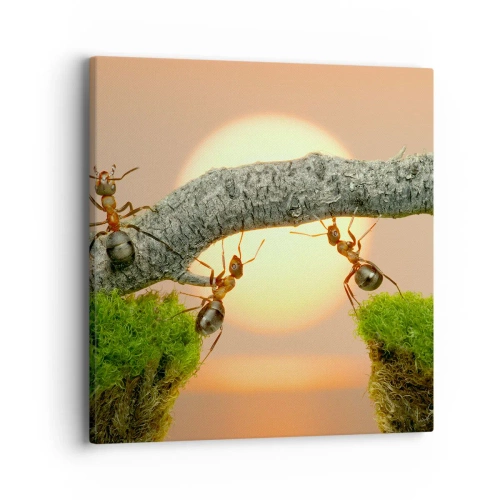 Canvas picture - Joyful, Mutual Work - 40x40 cm