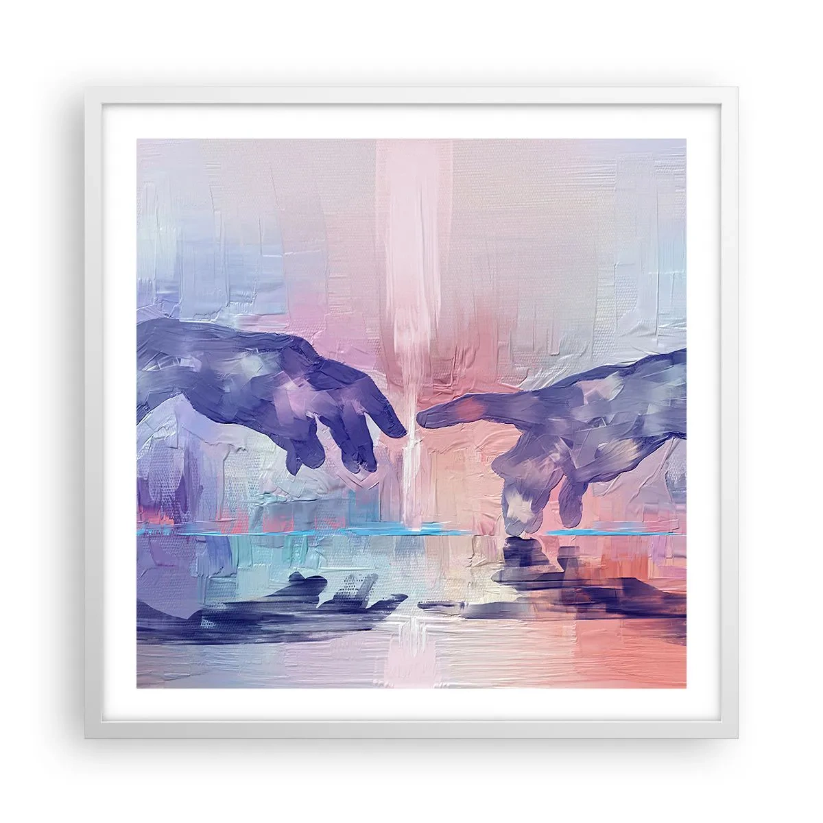 Poster in white frmae - Godly Spark of Life - 60x60 cm
