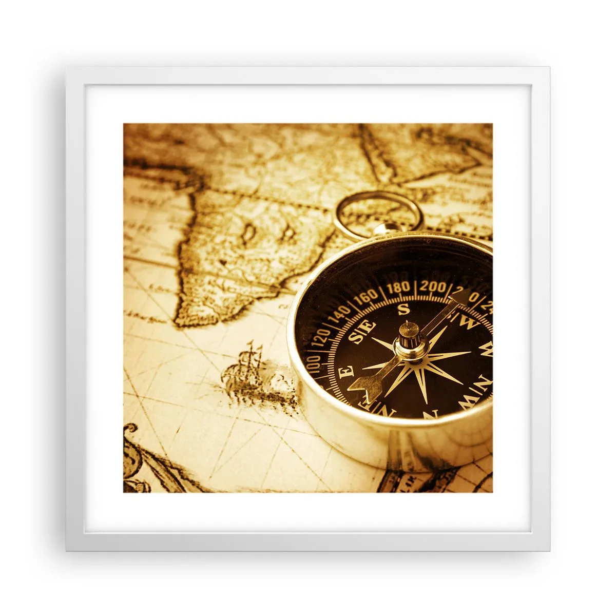 Poster in white frmae - East or West? - 40x40 cm