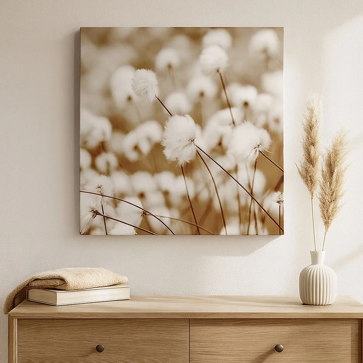 Canvas picture - Fluffy field - 30x30 cm