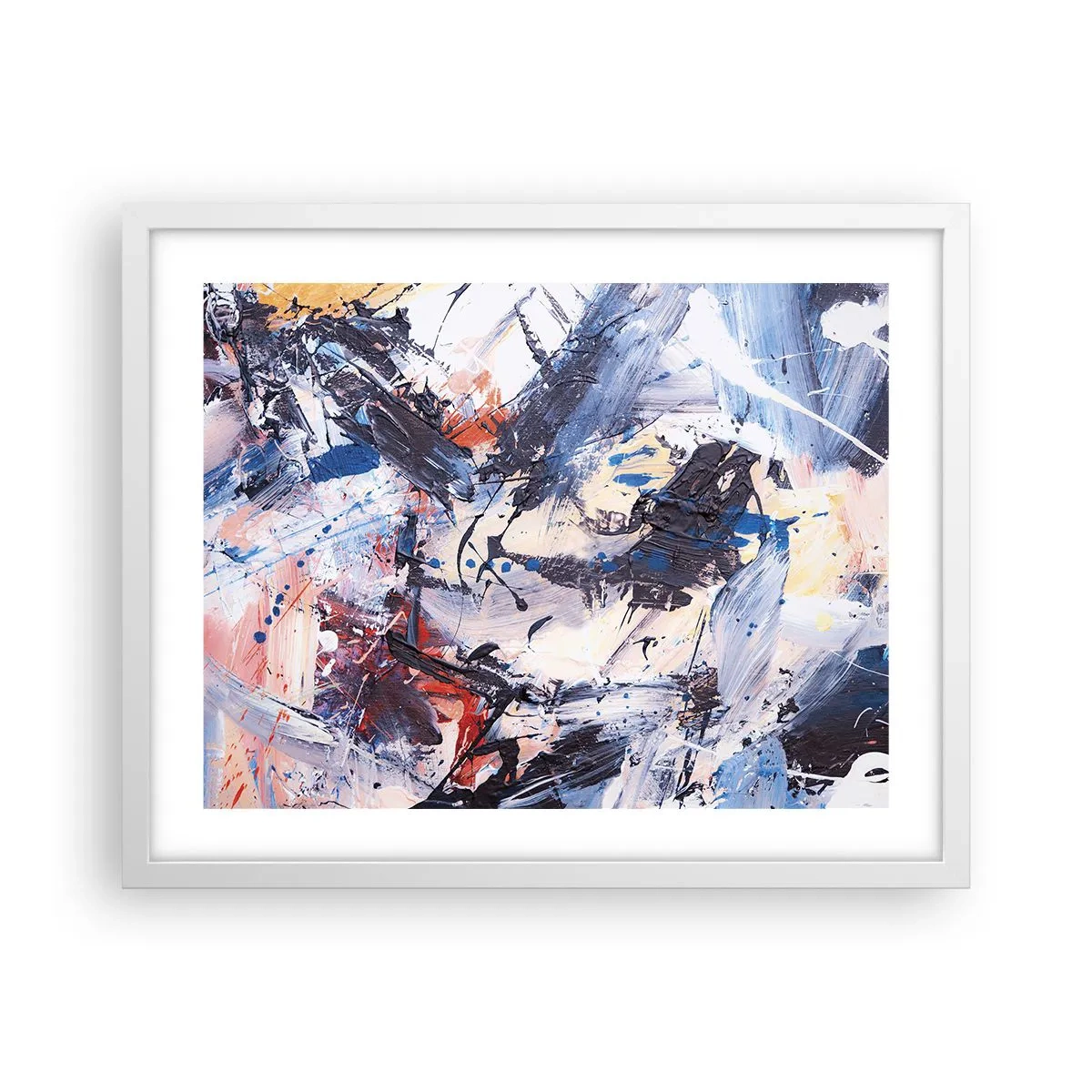 Poster in white frmae - Crazy Dance of Abstraction - 50x40 cm