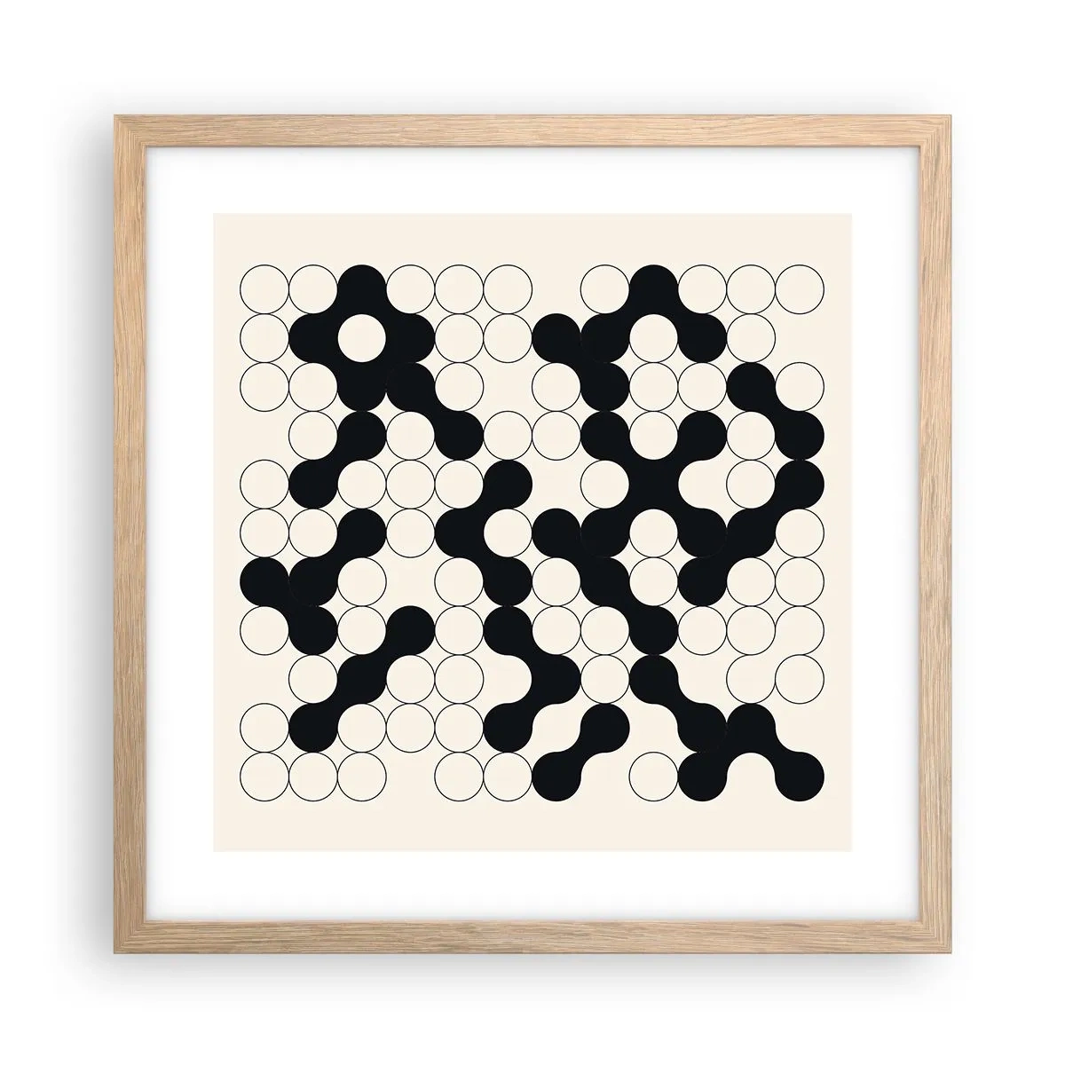 Poster in light oak frame - Chinese Play - Variation - 40x40 cm