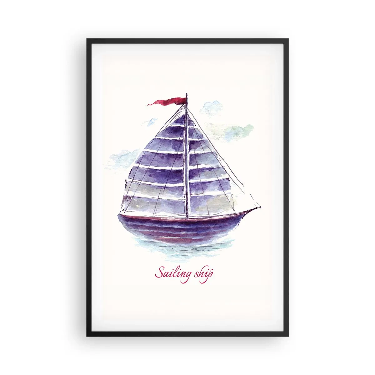 Poster in black frame - Full Sails And Calm Waters - 61x91 cm