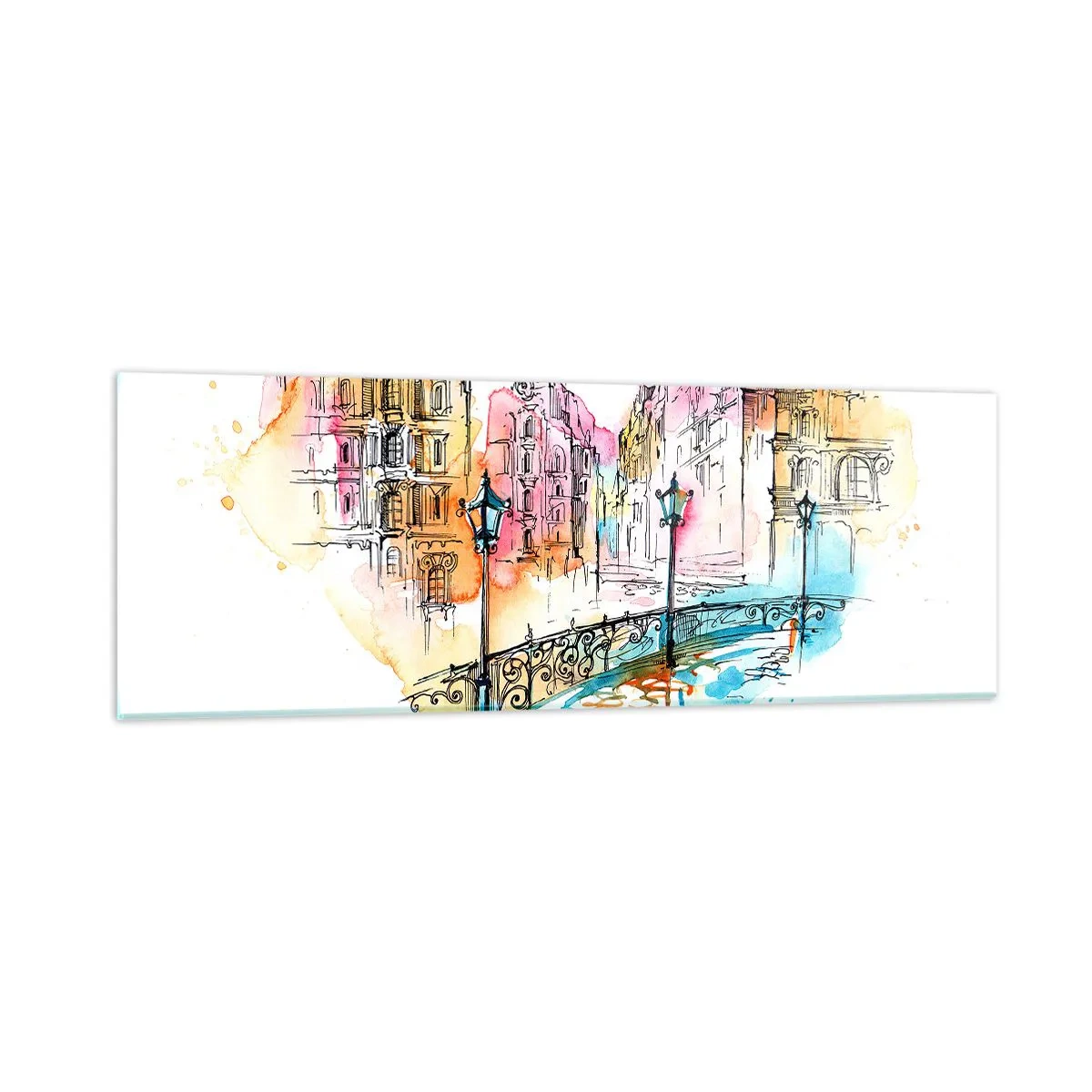 Glass picture - Heart of a City - 90x30 cm