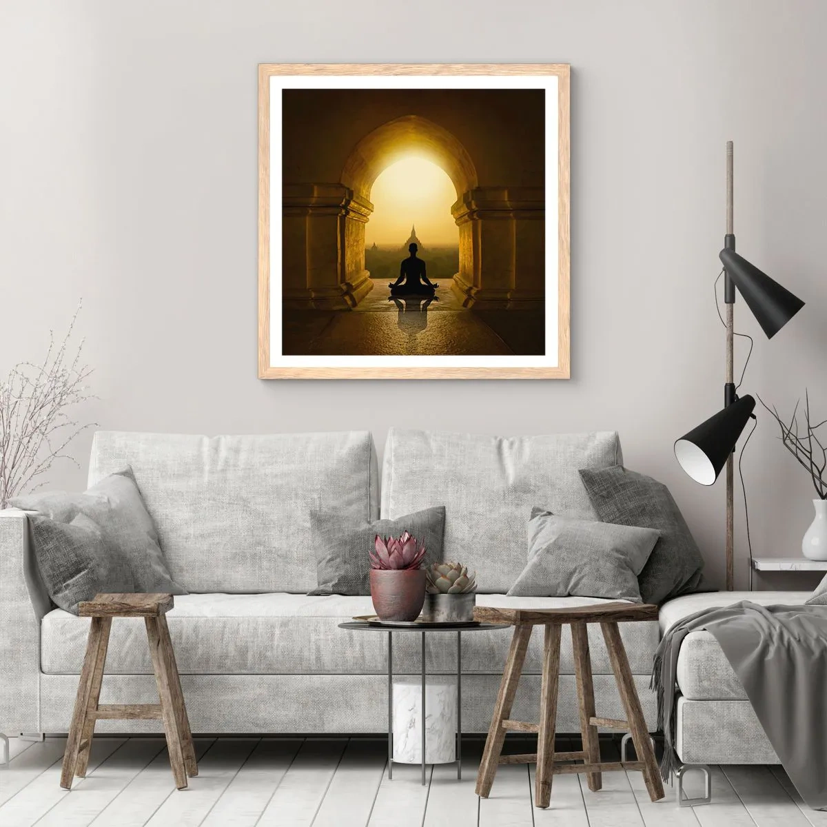 Poster in light oak frame - Full Harmony - 30x30 cm