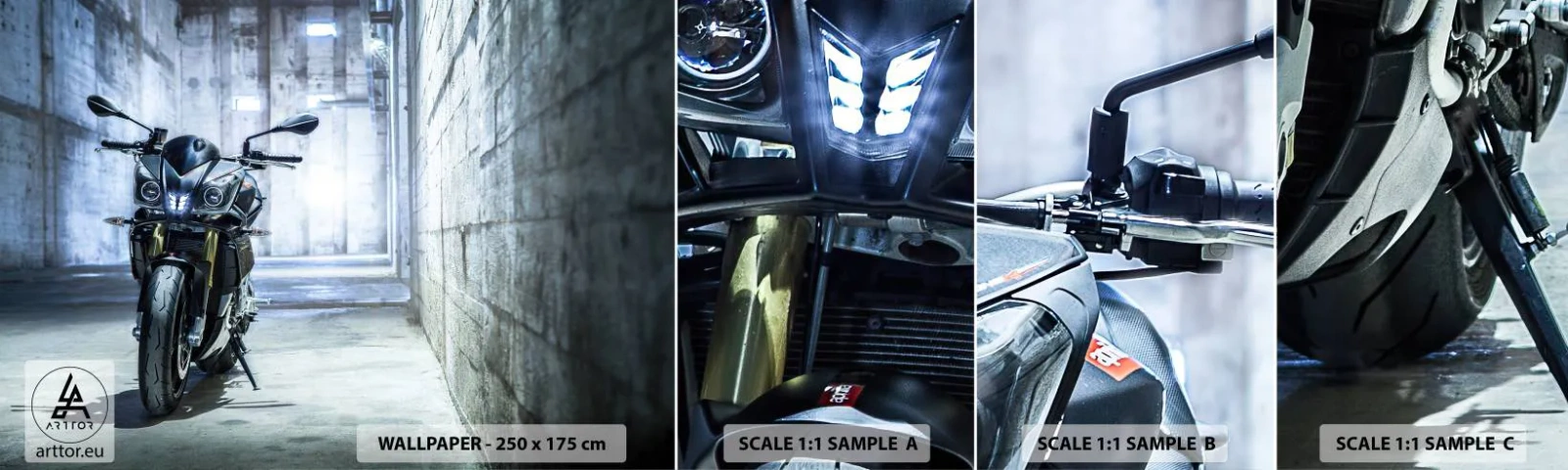 Photo Wallpaper Sample Self-Adhesive Deluxe Sticker - Before the Engine Starts - Automotive, Motorbike, Sport - 100x30 cm