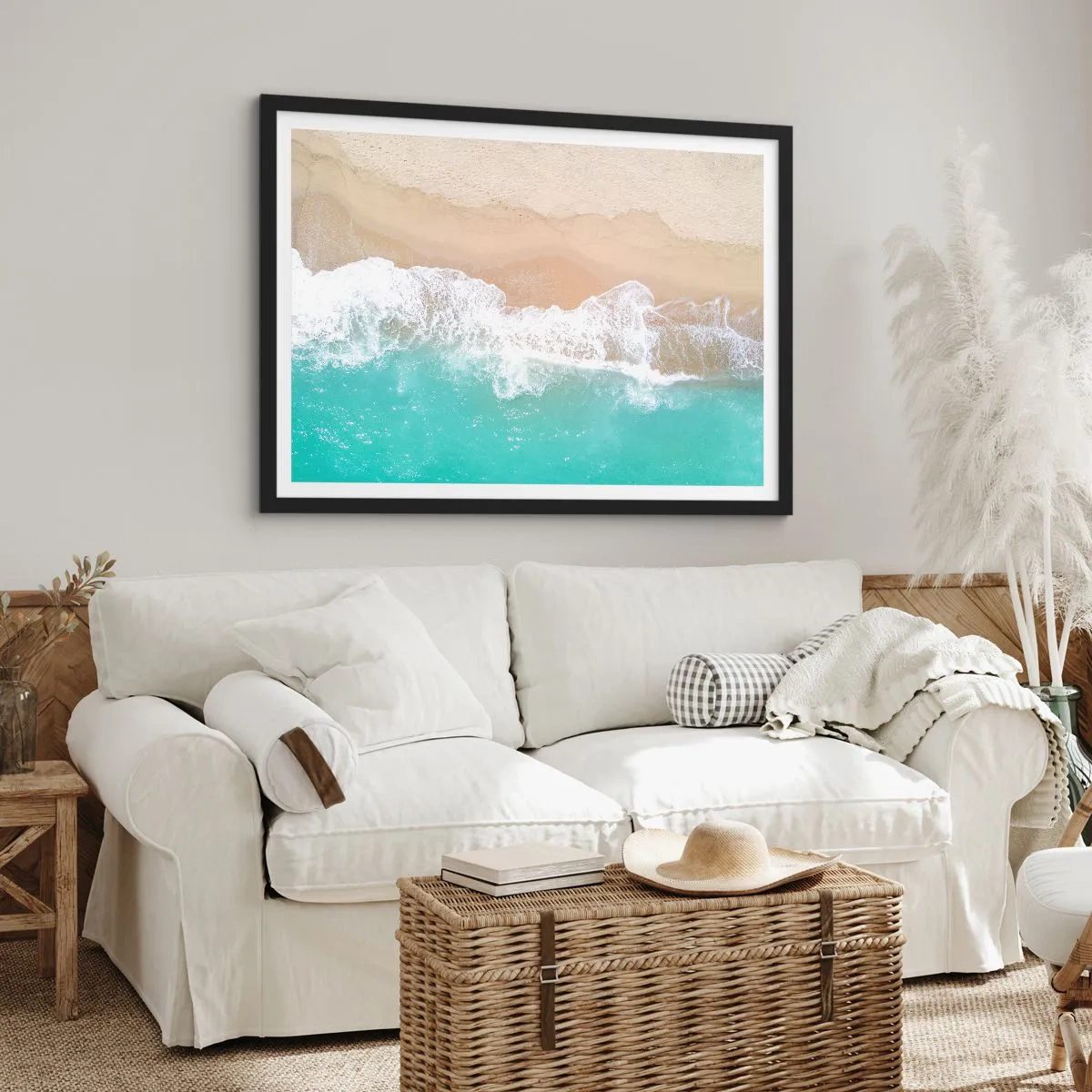 Poster in black frame - Touch Full of Caress - 40x30 cm