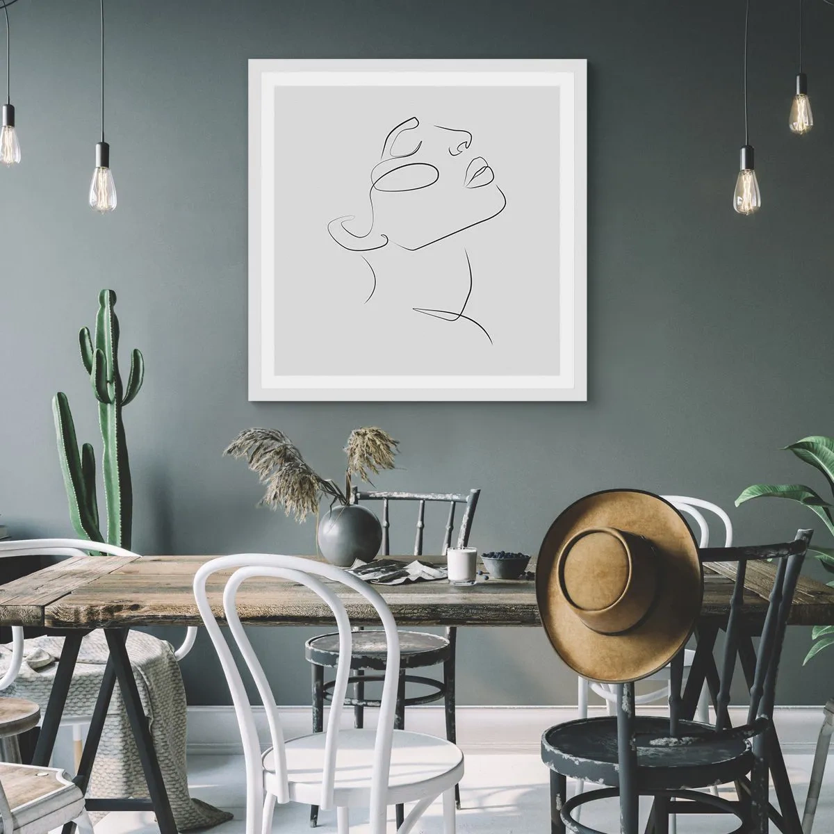 Poster in white frmae - Meanders of a Dream - 60x60 cm
