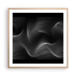 Poster in light oak frame - Dance of the Light in Space - 60x60 cm