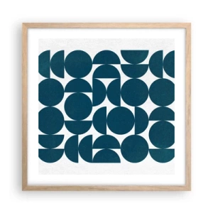 Poster in light oak frame - Circles and Semicircles - 50x50 cm