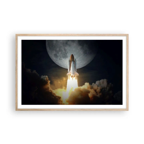 Poster in light oak frame - Beginning of Unearthly Adventure - 91x61 cm
