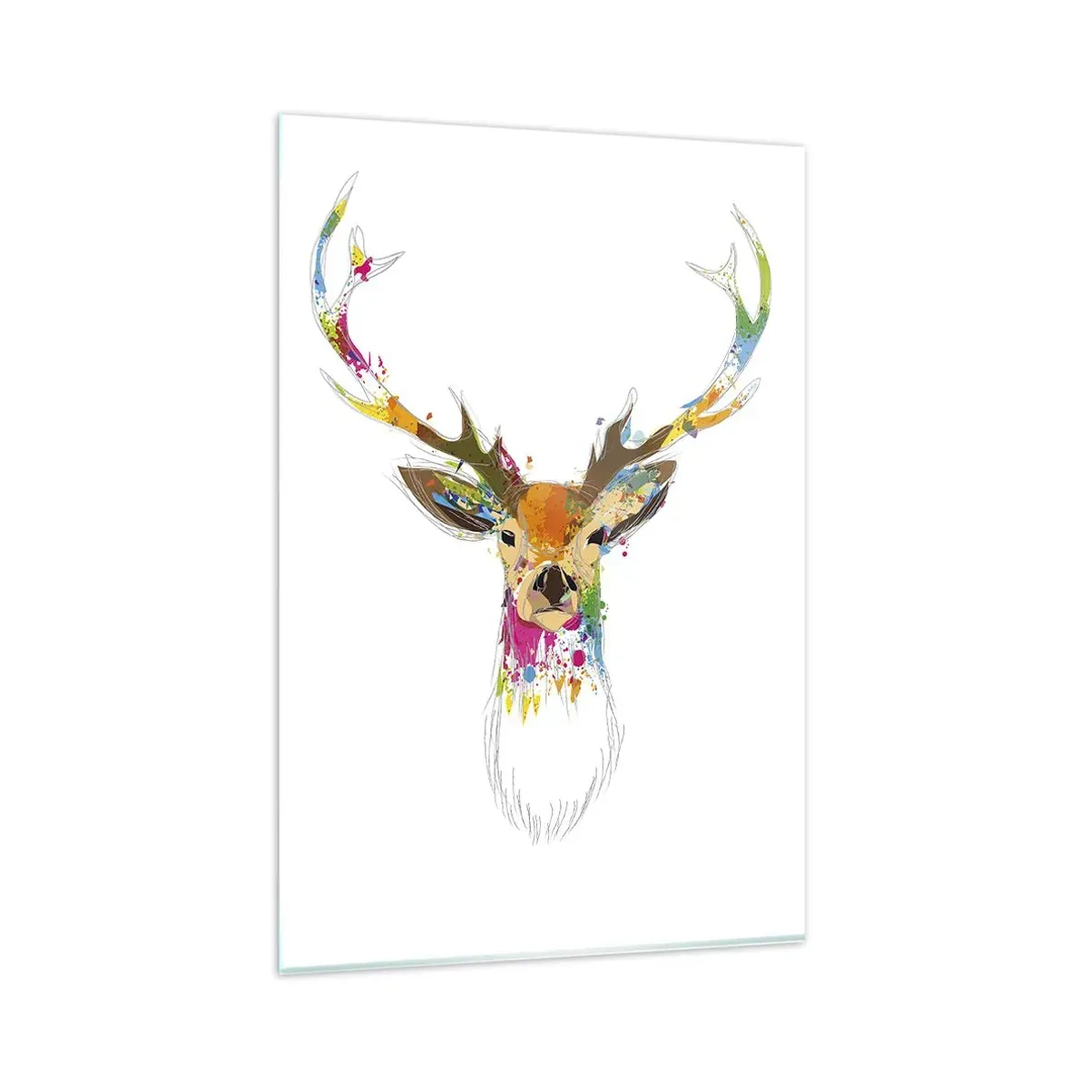 Glass picture - Deer Bathed in Colour - 80x120 cm