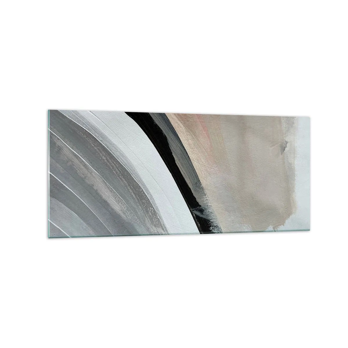 Glass picture - Composition: Arc of Black and Grey - 120x50 cm