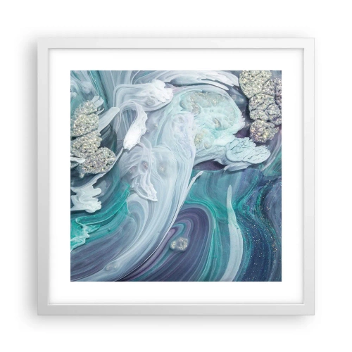 Poster in white frmae - Currents of Blue - 40x40 cm