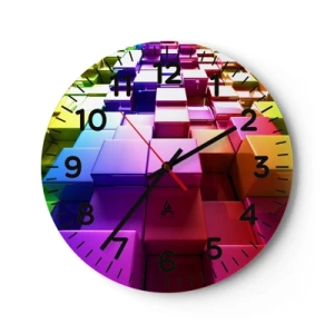 Wall clock - Clock on glass - Optical Harmony - 30x30 cm