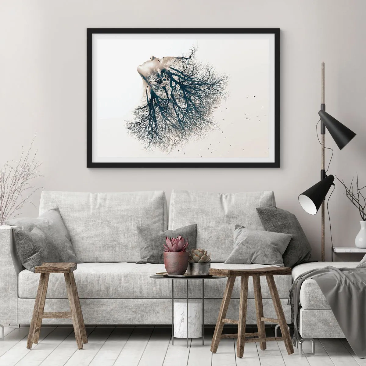 Poster in black frame - Listening to the Whisper of the Trees - 70x50 cm