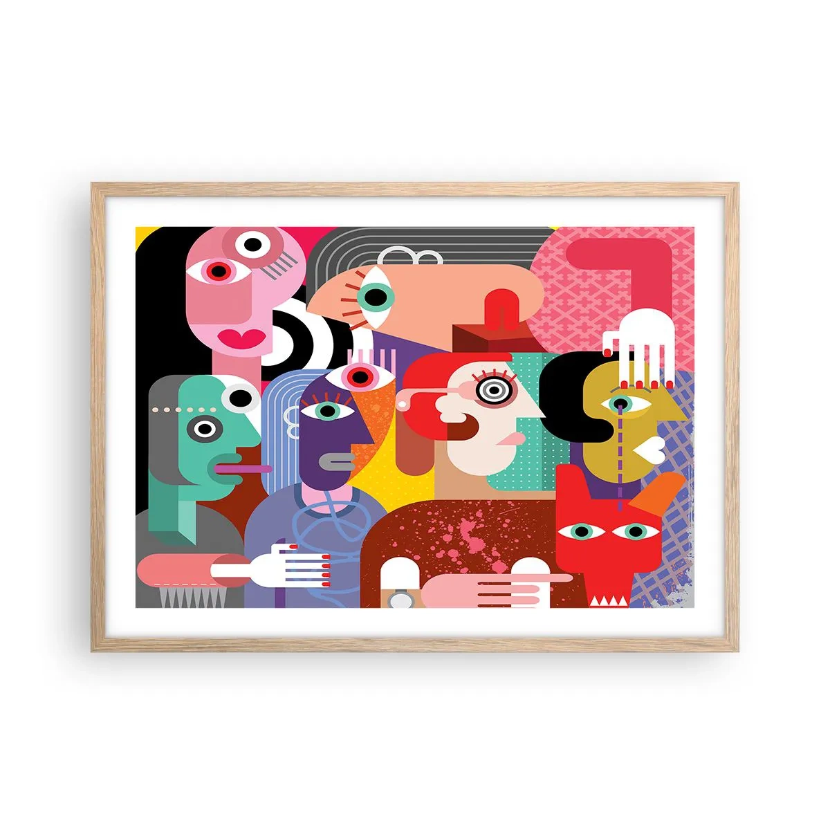 Poster in light oak frame - Picasso Sent Us - 70x50 cm