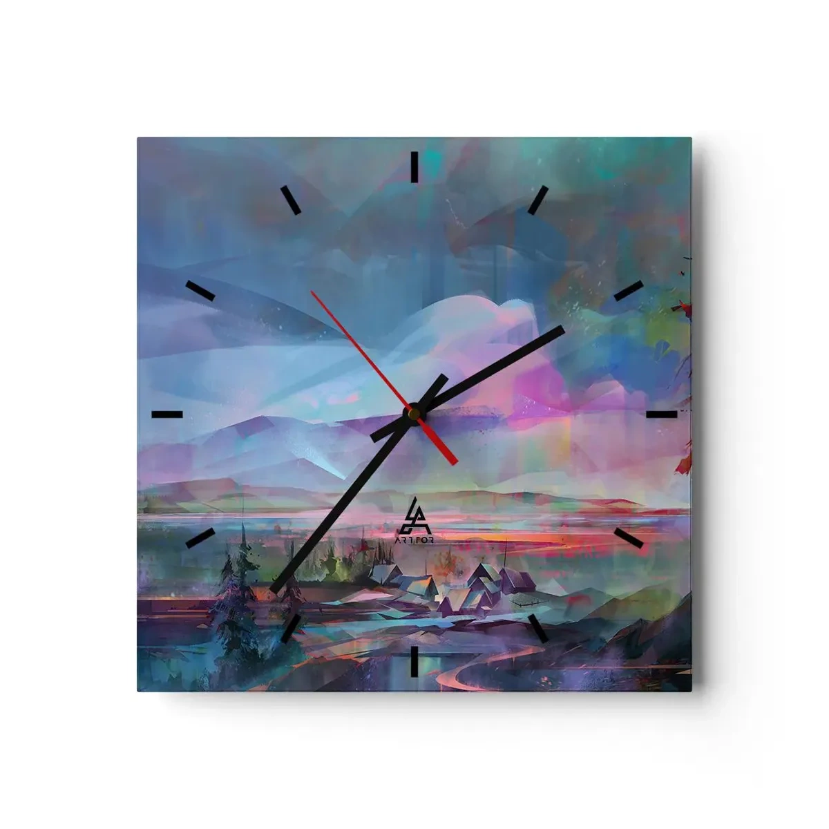 Wall clock - Clock on glass - Under Gentle Sky - 30x30 cm