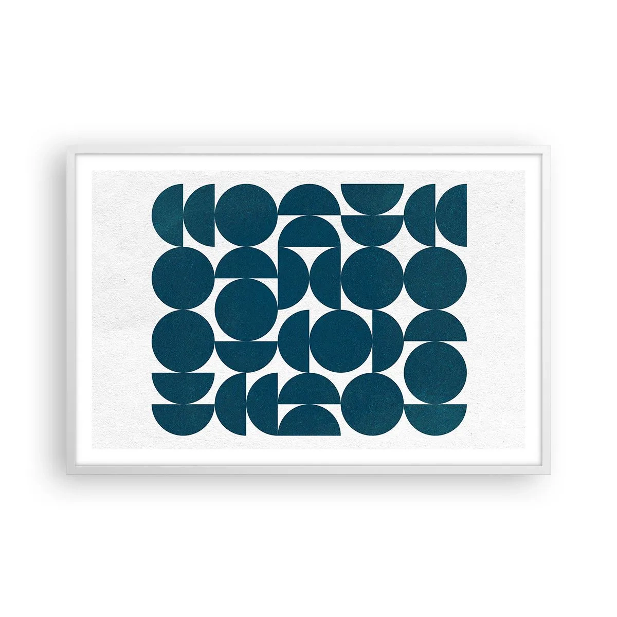 Poster in white frmae - Circles and Semicircles - 91x61 cm