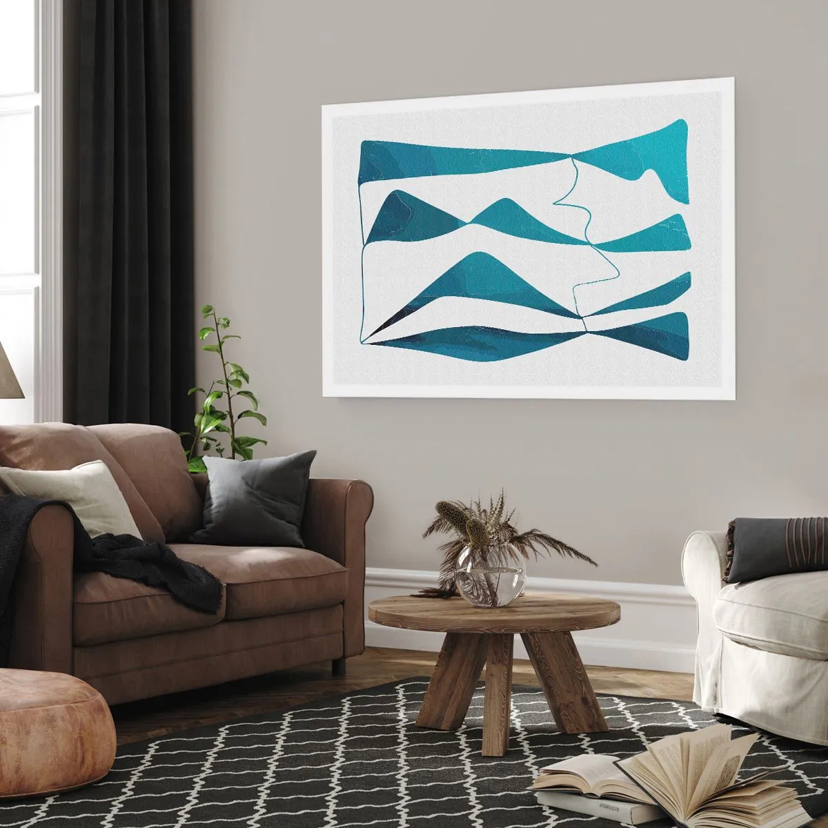 Poster - Abstract: Turquoise Relation - 40x30 cm