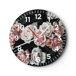 Wall clock - Clock on glass - Rose Ensemble - 40x40 cm